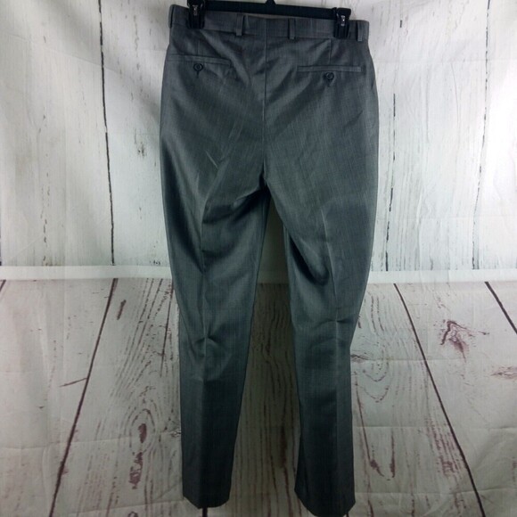 Billy London UK Gray Check Men's Dress Pants 34x33.5 Flat Front - Picture 6 of 9